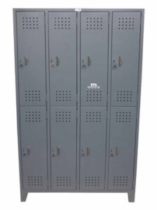 Locker con 8 puestos color gris