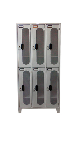 locker con puertas de malla 6 puestos