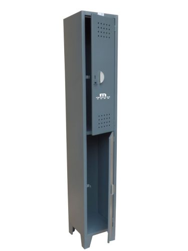 locker dos puestos con puertas abiertas