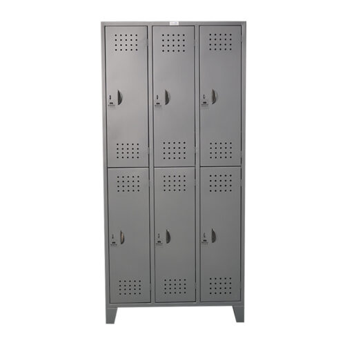 locker de 6 puestos color gris