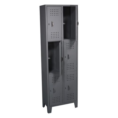 locker de 6 puestos gris